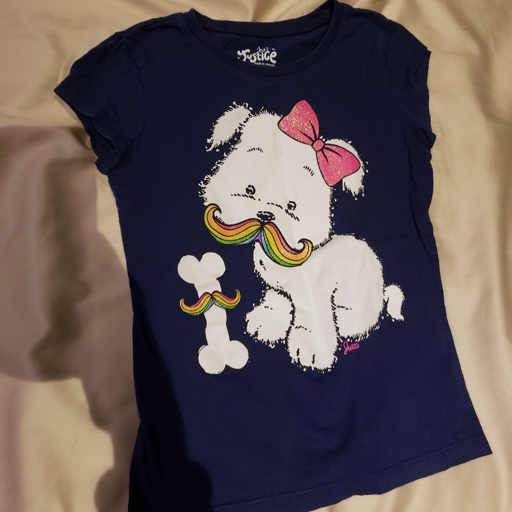 Short sleeve dark blue dog shirt